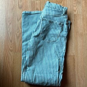 We the Free Wide Leg Pants Blues Egg and Teal Stripes Size 27